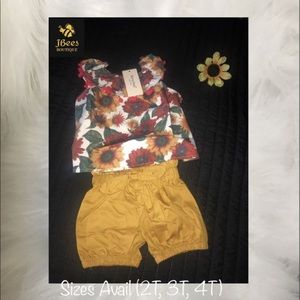 Baby Girl Sunflower 2pc Set Outfit